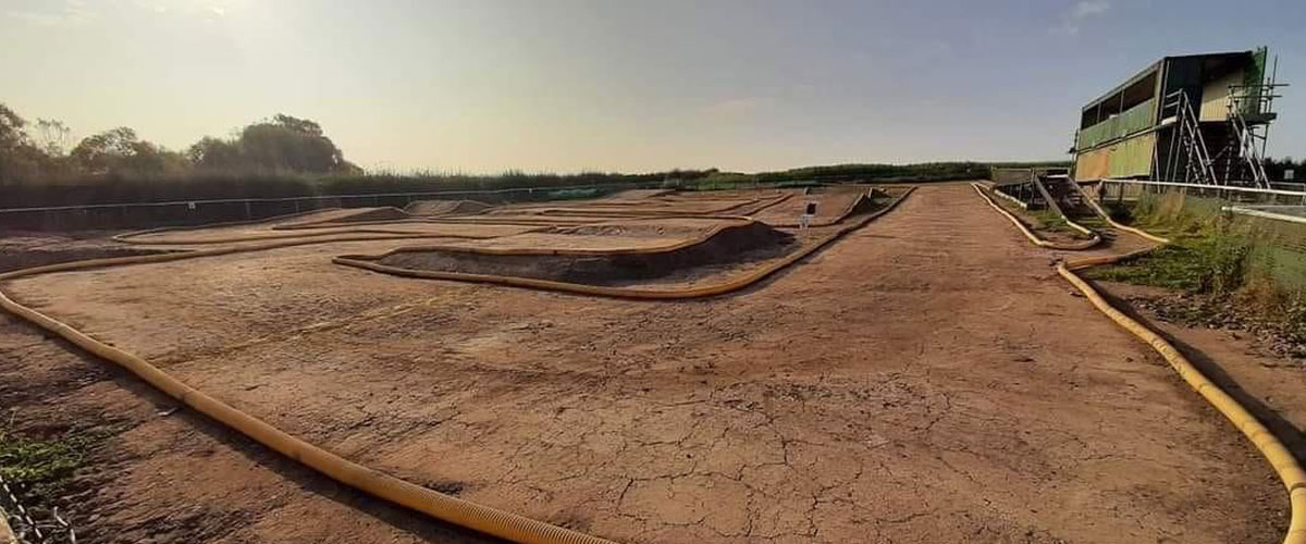 The outdoor dirt race track at North West Nitro near Blackpool